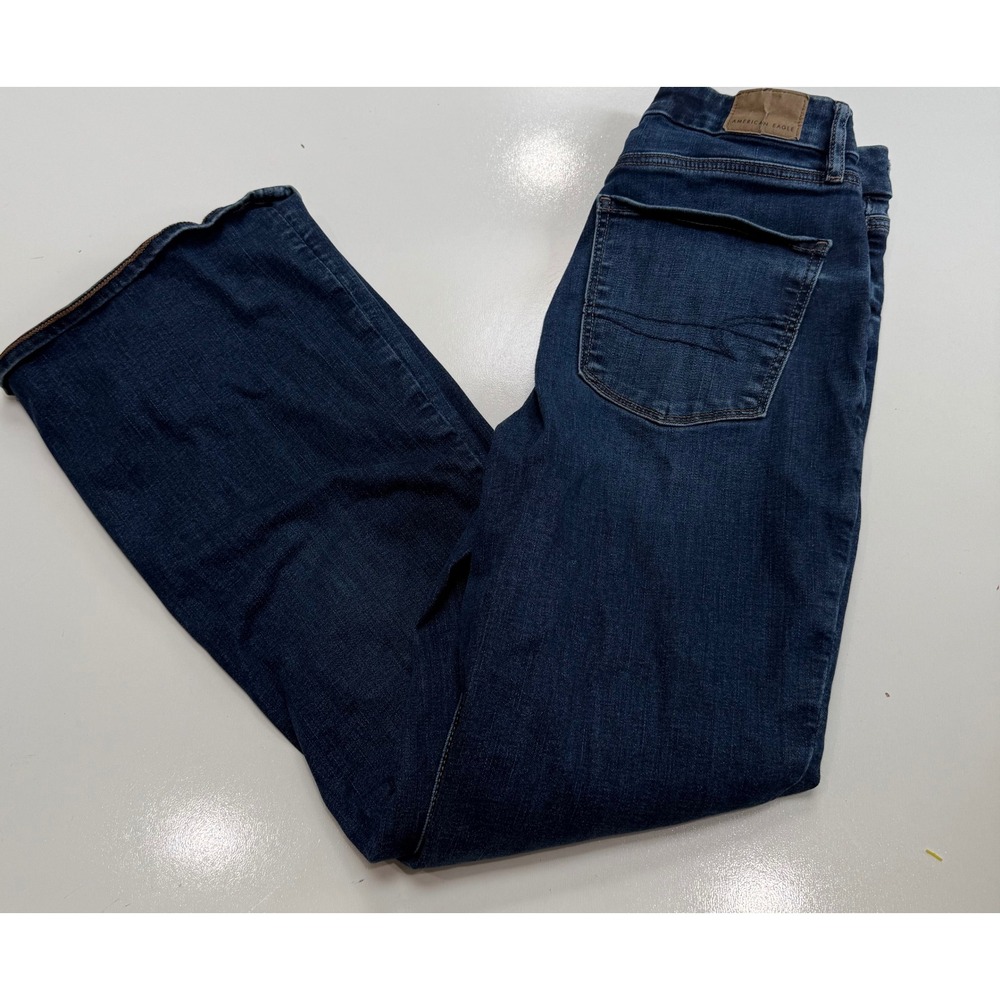 American Eagle Next Level Stretch Flare Jeans Dark Wash Size 6 Short